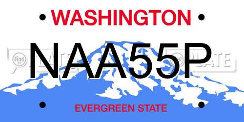 NAA55P Washington License Plate