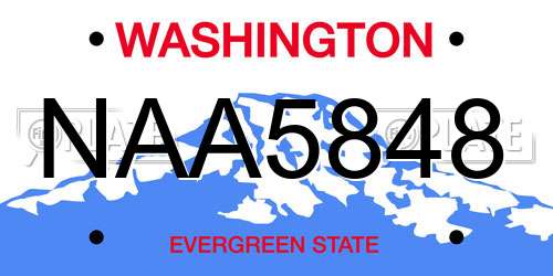 NAA5848 Washington License Plate