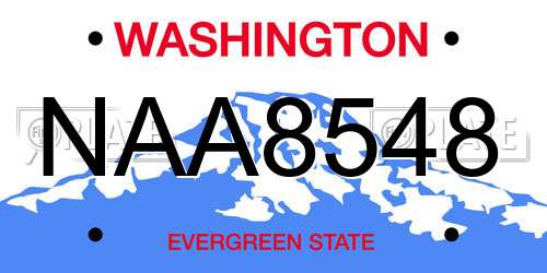 NAA8548 Washington License Plate