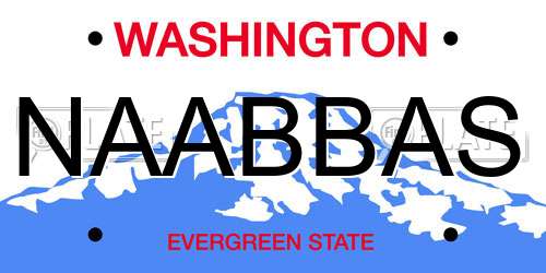 NAABBAS Washington License Plate