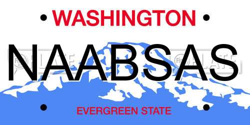NAABSAS Washington License Plate
