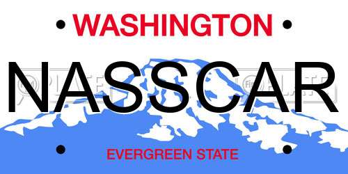 NASSCAR Washington License Plate
