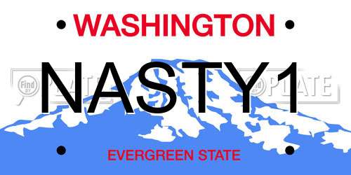 NASTY1 Washington License Plate