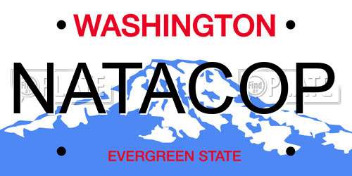 NATACOP Washington License Plate