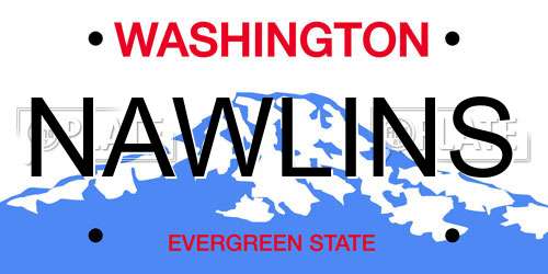 NAWLINS Washington License Plate