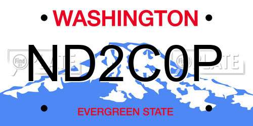 ND2C0P Washington License Plate