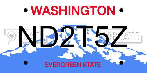 ND2T5Z Washington License Plate