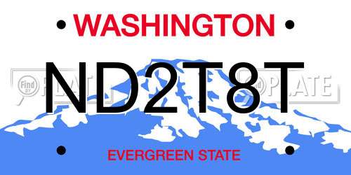 ND2T8T Washington License Plate