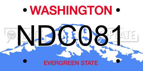 NDC081 Washington License Plate
