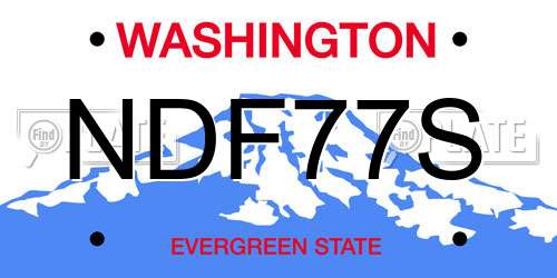 NDF77S Washington License Plate
