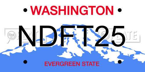 NDFT25 Washington License Plate
