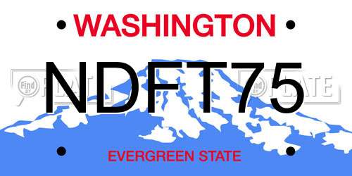 NDFT75 Washington License Plate