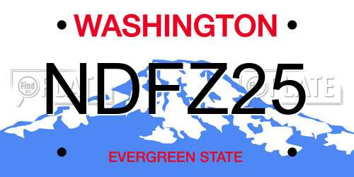 NDFZ25 Washington License Plate