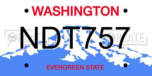 NDT757 Washington License Plate