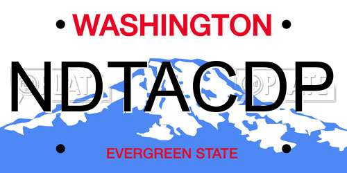 NDTACDP Washington License Plate