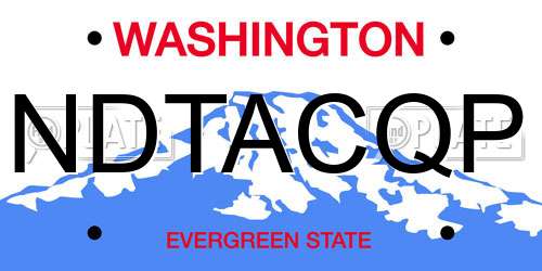 NDTACQP Washington License Plate