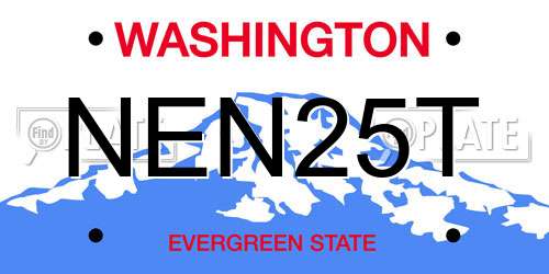 NEN25T Washington License Plate