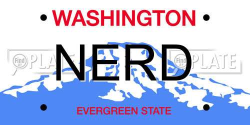 NERD Washington License Plate