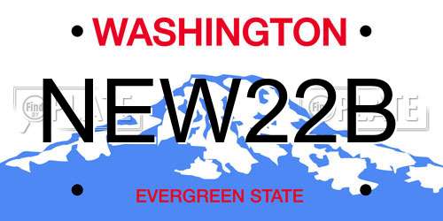 NEW22B Washington License Plate