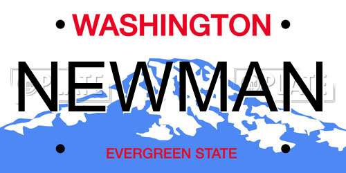 NEWMAN Washington License Plate