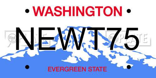 NEWT75 Washington License Plate