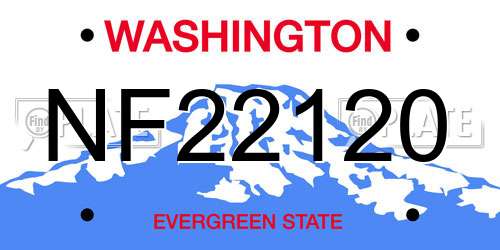 NF22120 Washington License Plate