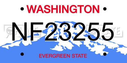 NF23255 Washington License Plate