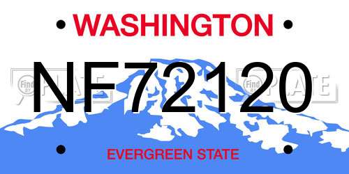 NF72120 Washington License Plate