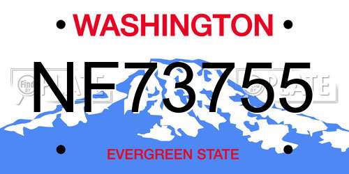 NF73755 Washington License Plate