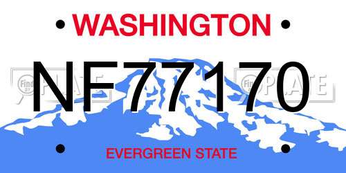 NF77170 Washington License Plate