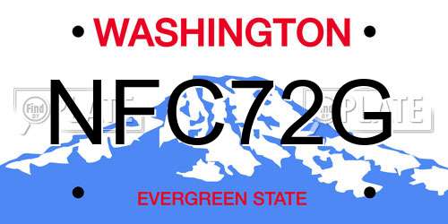 NFC72G Washington License Plate