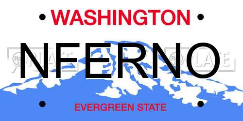 NFERNO Washington License Plate