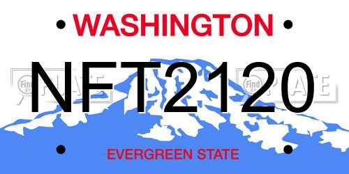 NFT2120 Washington License Plate