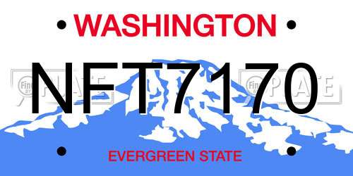 NFT7170 Washington License Plate