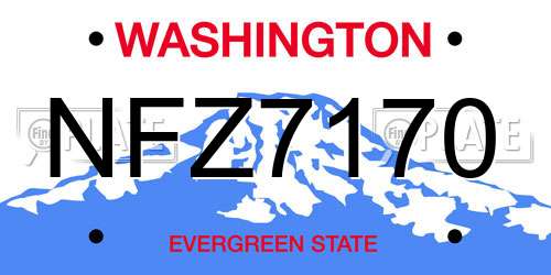 NFZ7170 Washington License Plate