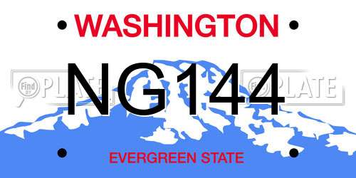 NG144 Washington License Plate