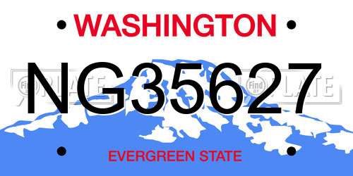 NG35627 Washington License Plate