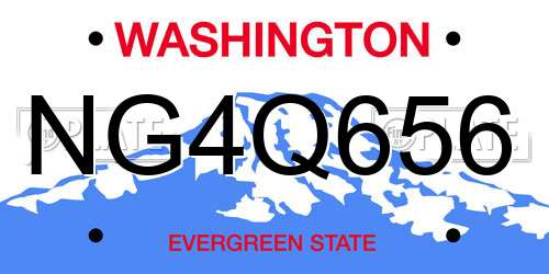 NG4Q656 Washington License Plate