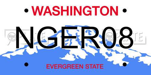 NGER08 Washington License Plate