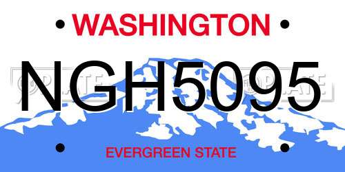 NGH5095 Washington License Plate