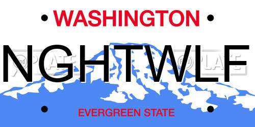 NGHTWLF Washington License Plate