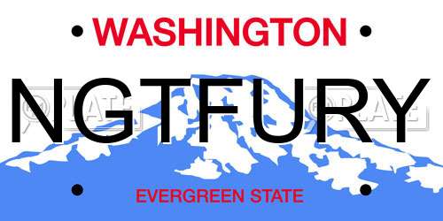 NGTFURY Washington License Plate