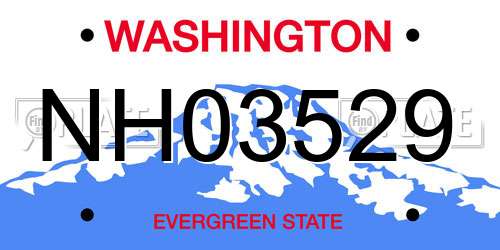 NH03529 Washington License Plate