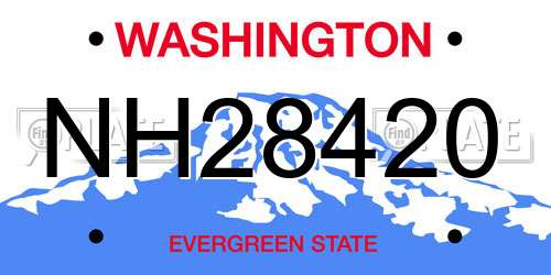 NH28420 Washington License Plate