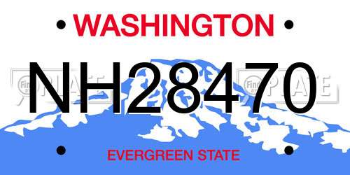 NH28470 Washington License Plate