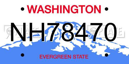 NH78470 Washington License Plate
