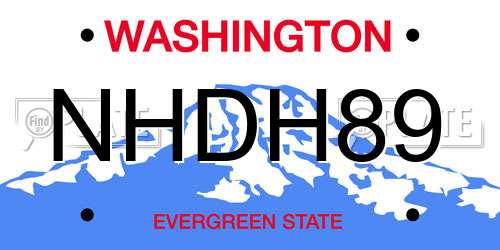 NHDH89 Washington License Plate