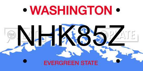 NHK85Z Washington License Plate