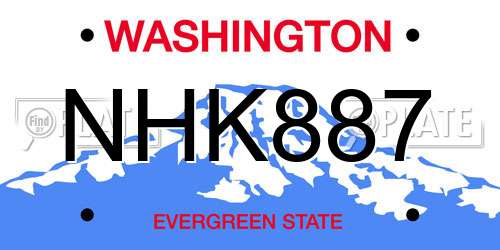 NHK887 Washington License Plate