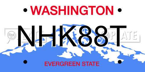 NHK88T Washington License Plate